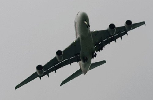 Planes preparing to land at Changi Airport.
